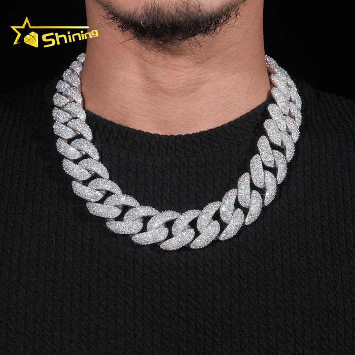23mm Iced Moissanite Cuban Link Chain
