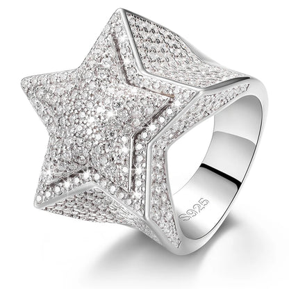 Iced Out Oversized Star Ring