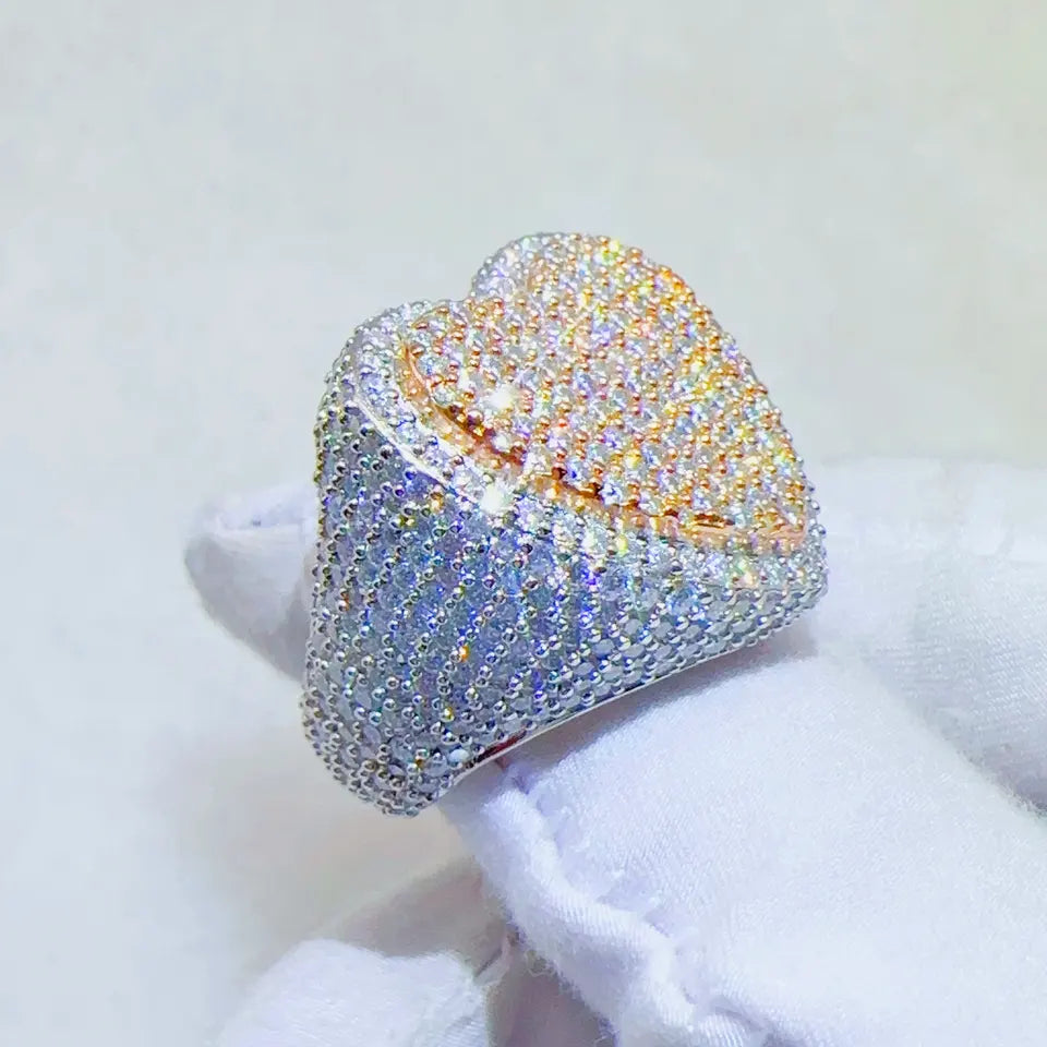 Two Tone Oversized Heart Ring