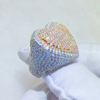 Two Tone Oversized Heart Ring