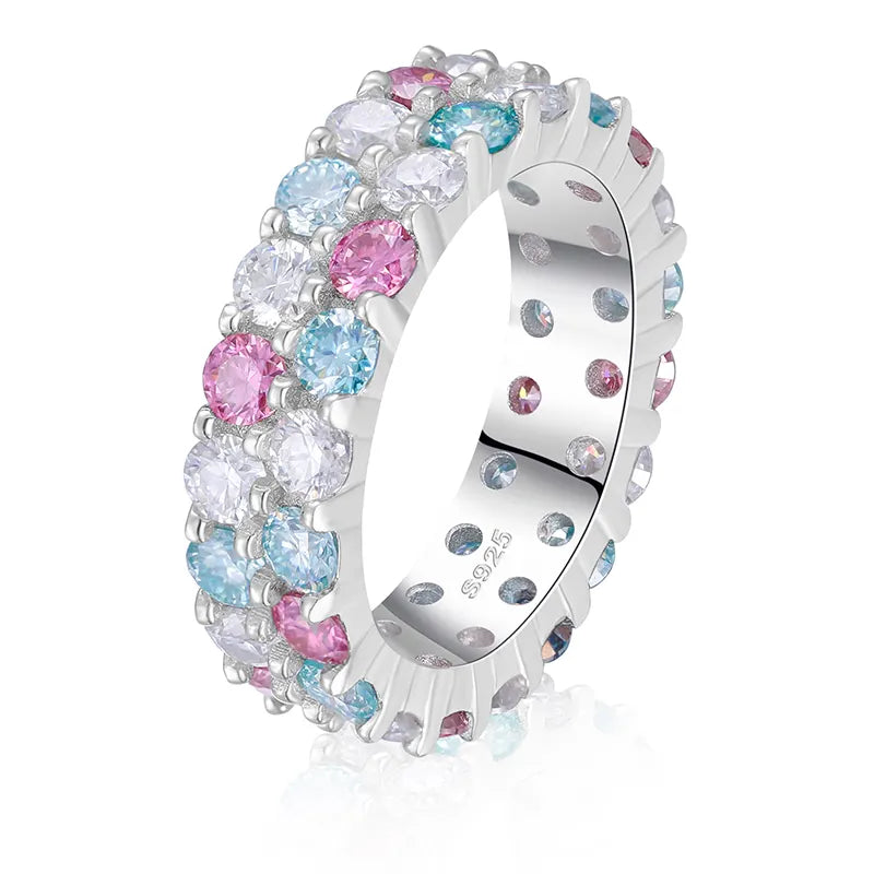 Two Row Colored Eternity Ring