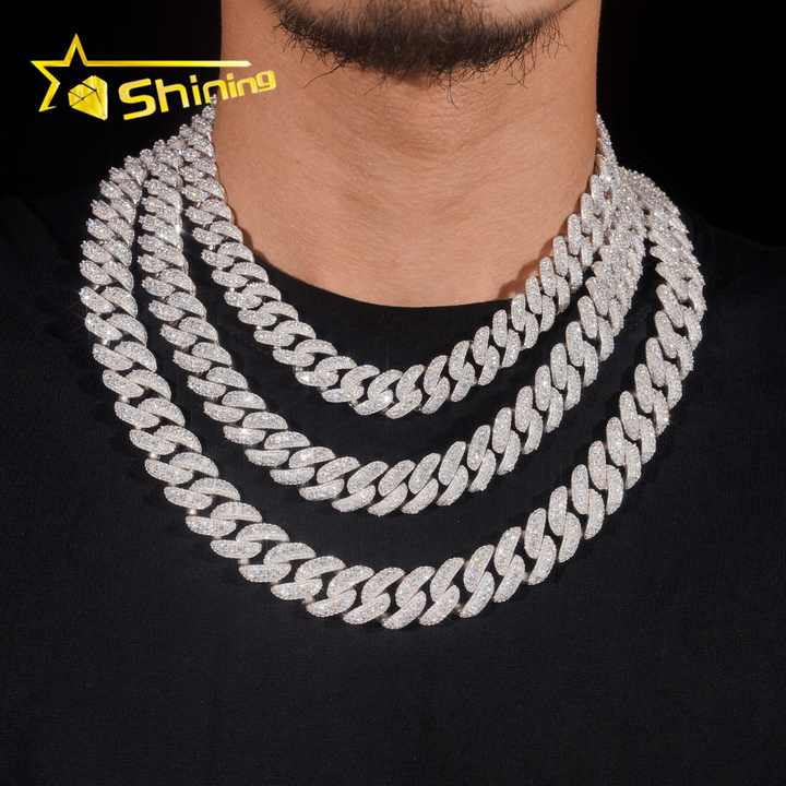 13mm Iced Moissanite Cuban Link Chain