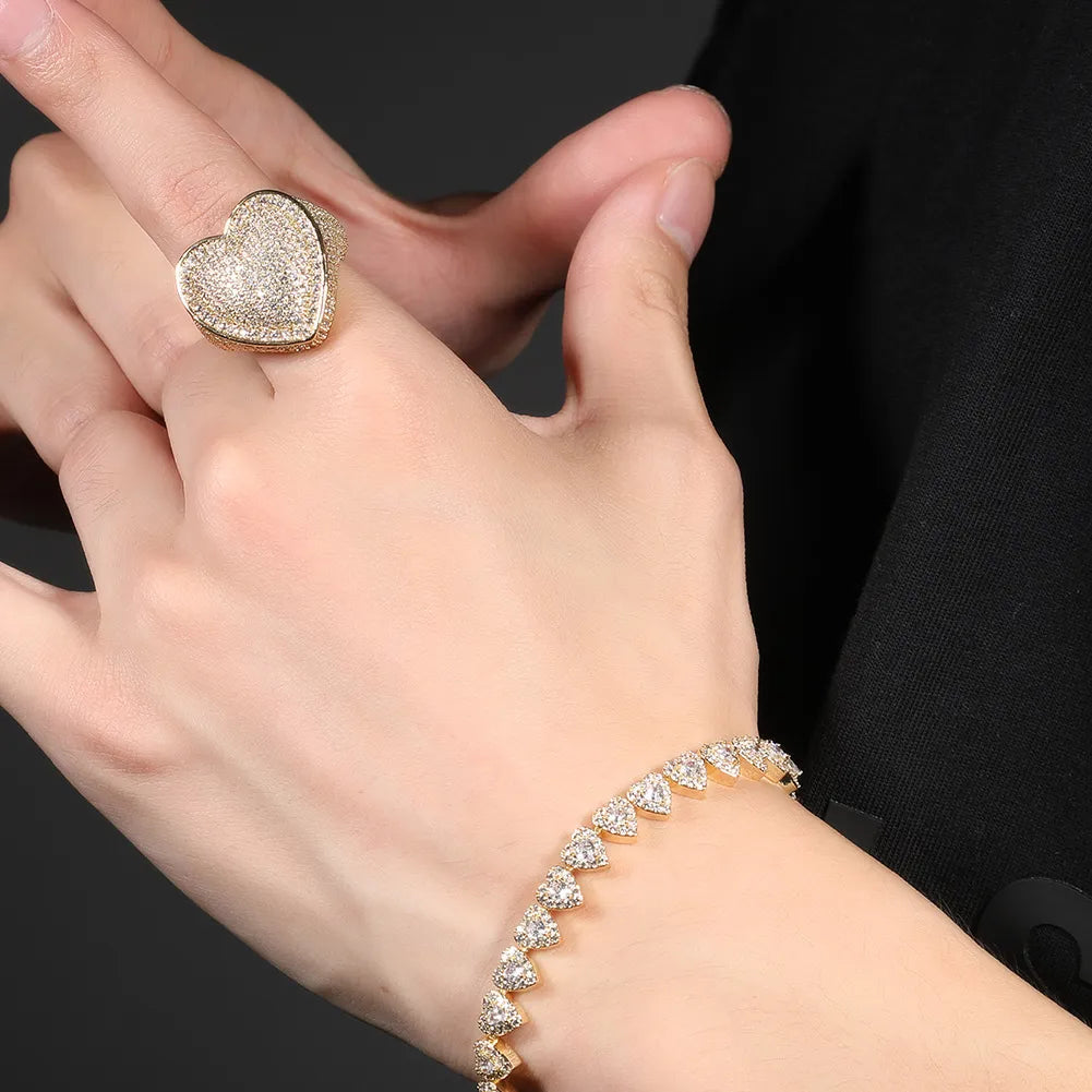 Iced Out Oversized Heart Ring