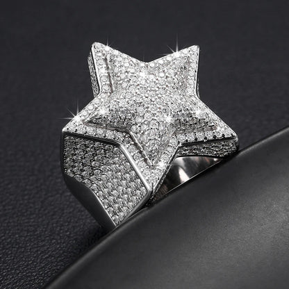 Iced Out Oversized Star Ring