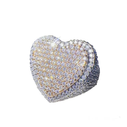 Two Tone Oversized Heart Ring